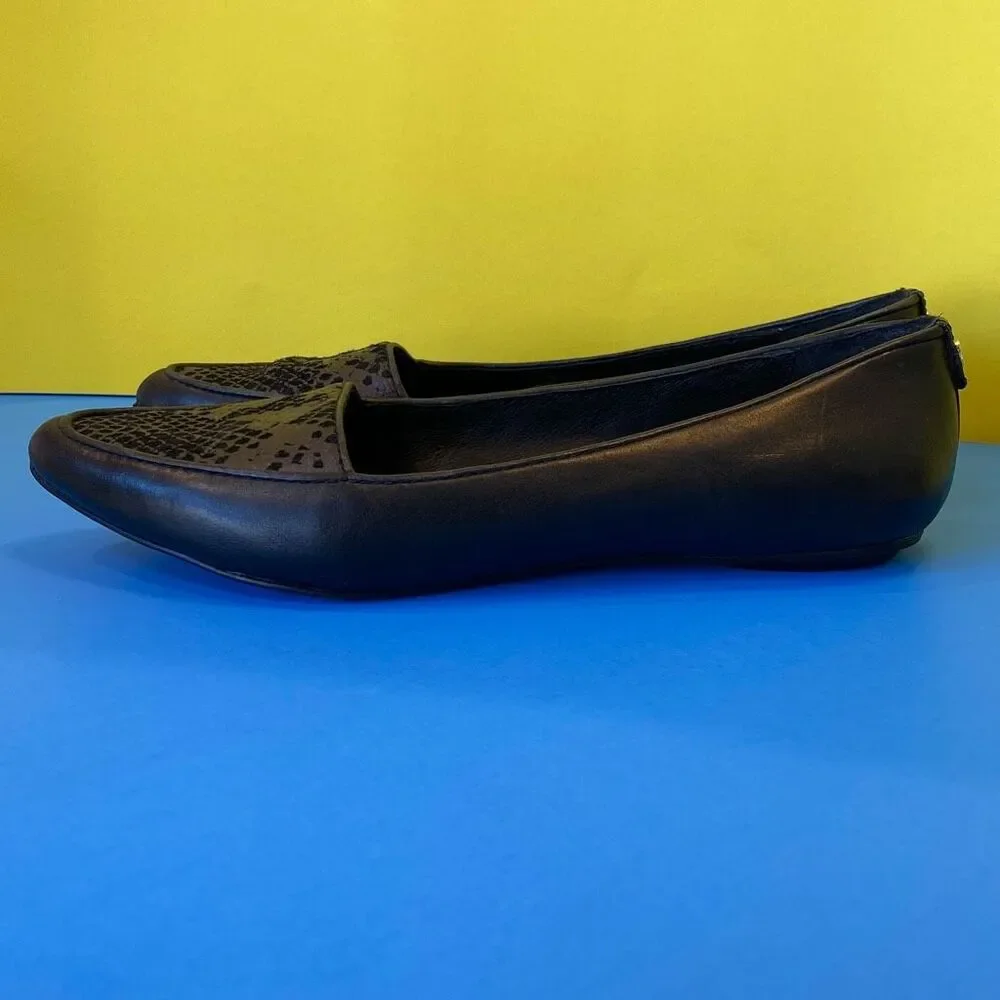 Elliot Lucca Women's Black Leather (Snake Skin) Shoes Size 8